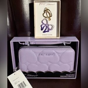 Betsey Johnson Lavender Clutch with Matching Betsey Johnson Purple Charm